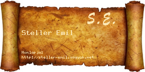 Steller Emil névjegykártya